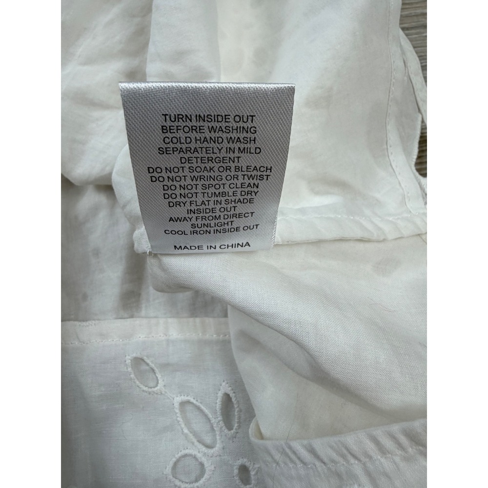 Sabo Luxe Coraline Cutout Dress White Eyelet Cotton Mini Puff Sleeve Size S NEW - Picture 6 of 8
